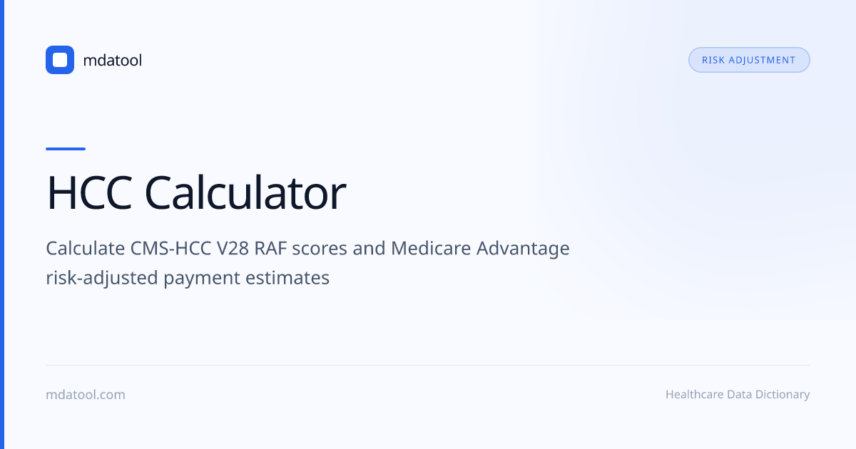 Free HCC RAF Score Calculator — CMS-HCC V28 | mdatool