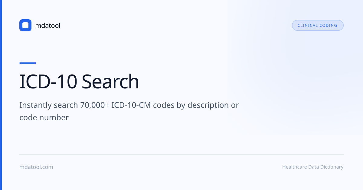 Free ICD-10 Code Search | mdatool