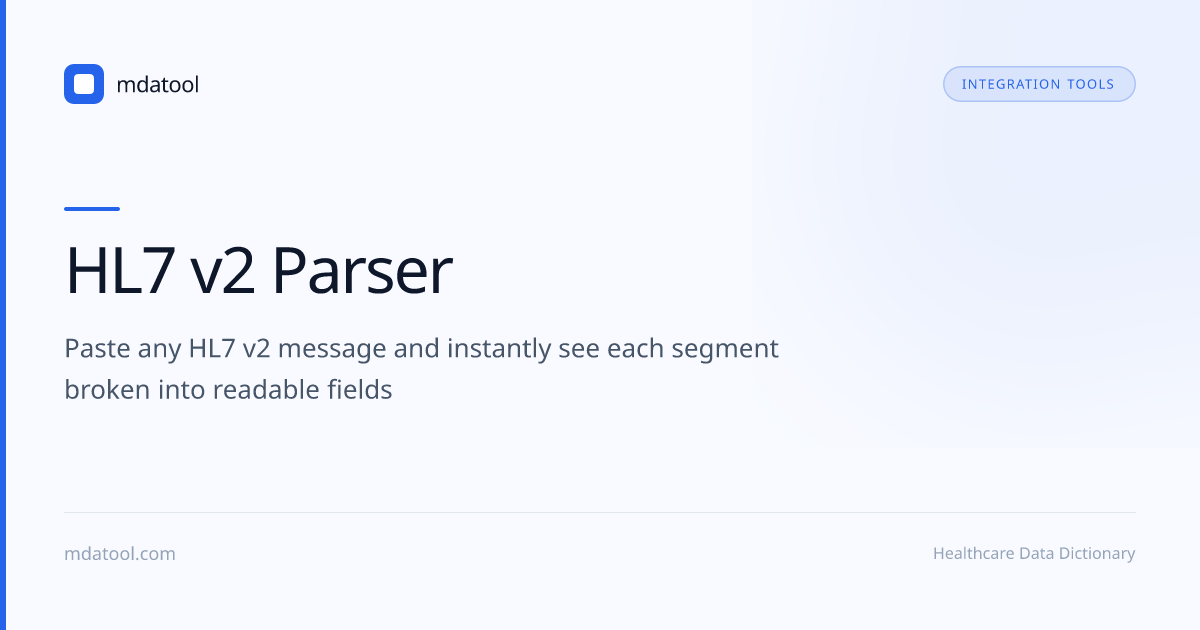 Free HL7 v2 Parser — Decode Any HL7 v2 Message | mdatool
