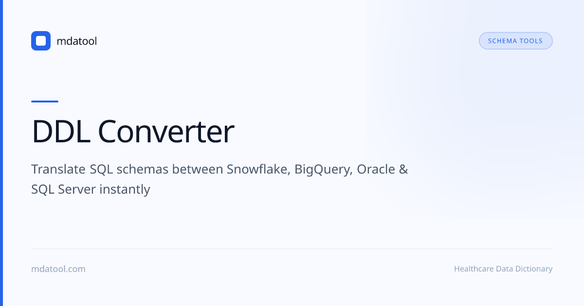 Free DDL Converter — Migrate SQL Schemas Instantly | mdatool