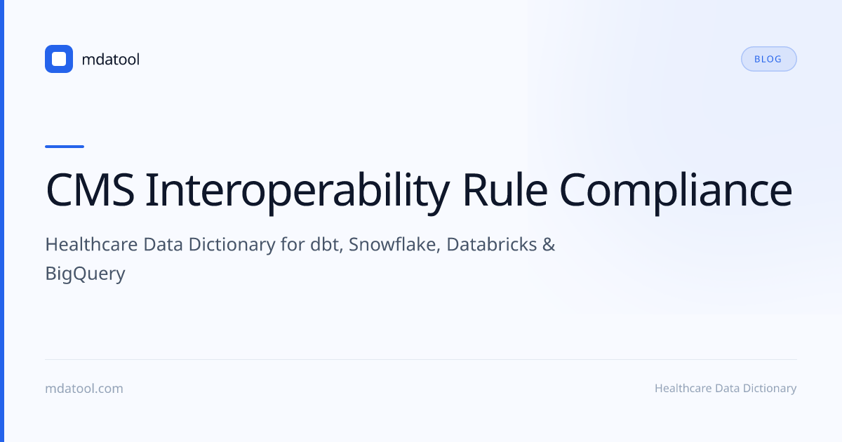 CMS Interoperability Rule Compliance | mdatool