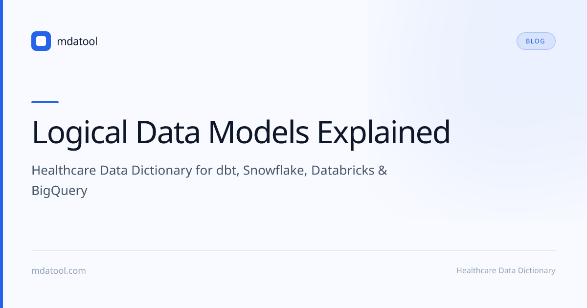 Logical Data Models Explained | mdatool